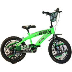 Dino Bikes BMX fekete-zöld gyerek kérékpár 14-es méretben