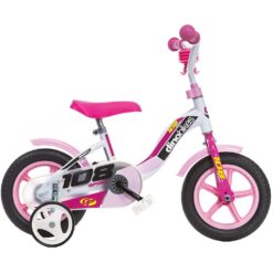 Dino Bikes 108 Sport fehér és rózsaszín gyerek kerékpár 10-es méretben